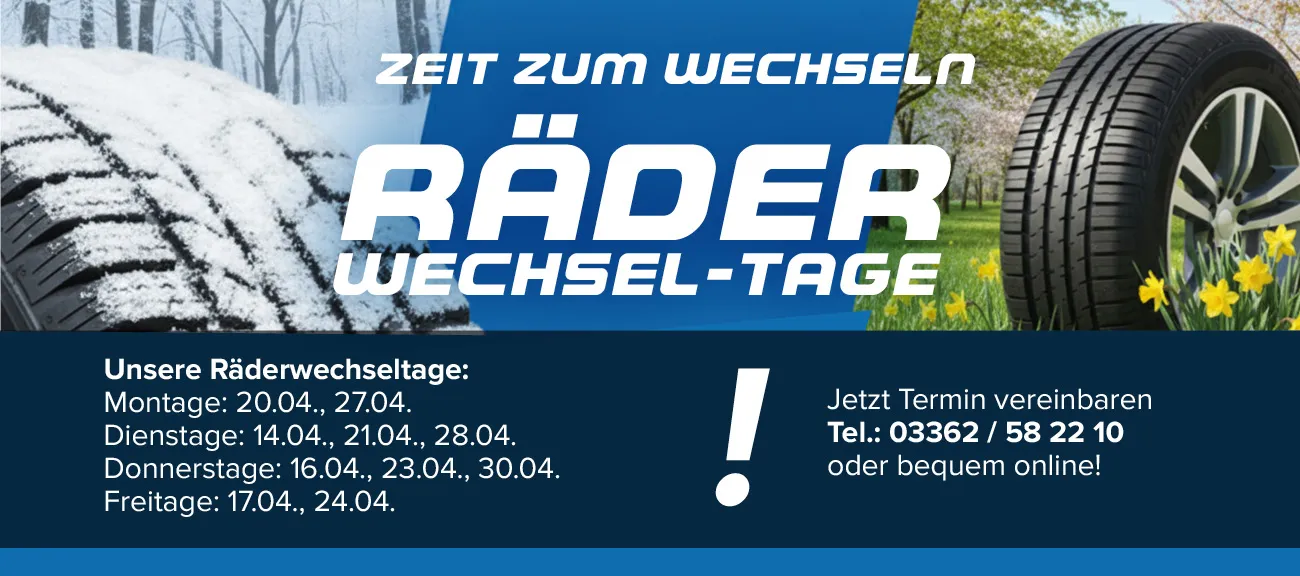 Räderwechseltage Frühjahr 2026